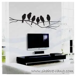 شابلون دیواری شاخه و پرنده کد 309