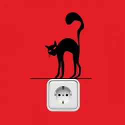 شابلون دیواری حاشیه گربه روی کلید کد 315