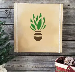 شابلون خونه ریزه گلدان کاکتوس کد 1028