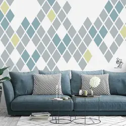 شابلون دیواری مدرن لوزی کد 585