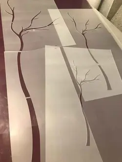 شابلون دیواری درخت کد 608