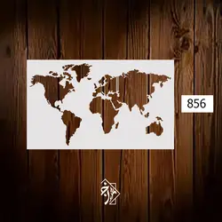 شابلون دیواری نقشه جهان کد 856