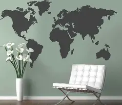 شابلون دیواری نقشه جهان کد 856