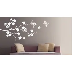 شابلون دیواری شاخه و پروانه کد 615