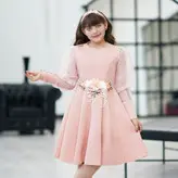 مجلسی دخترانه پارچه ترکیبی ساندویچی شاین دار ۴ سایزی ۳۴