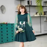 مجلسی دخترانه پارچه ترکیبی ساندویچی شاین دار ۴ سایزی ۳۴