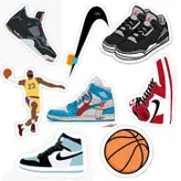 استیکر لپ تاپ و موبایل گوفی طرح کفش ورزشی مدل Air Jordan مجموعه 8 عددی