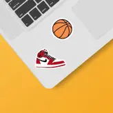 استیکر لپ تاپ و موبایل گوفی طرح کفش ورزشی مدل Air Jordan مجموعه 8 عددی