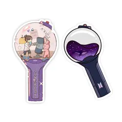 استیکر لپ تاپ و موبایل گوفی طرح میکروفن مدل BT21 مجموعه 2 عددی