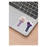 استیکر لپ تاپ و موبایل گوفی طرح میکروفن مدل BT21 مجموعه 2 عددی