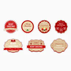 استیکر لپ تاپ و موبایل بووم طرح لیبل کریسمس کد MD38 مجموعه 7 عددی