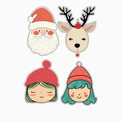 استیکر لپ تاپ و موبایل بووم طرح کریسمس کد MA83 مجموعه 4 عددی
