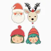 استیکر لپ تاپ و موبایل بووم طرح کریسمس کد MA83 مجموعه 4 عددی