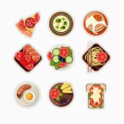 استیکر لپ تاپ و موبایل بووم طرح غذای سنتی کد MM104 مجموعه 9 عددی