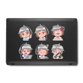 استیکر لپ تاپ و موبایل بووم طرح بچه اوپراتور مدل Cool کد MM86 مجموعه 6 عددی