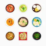 استیکر لپ تاپ و موبایل بووم طرح غذای تایلندی کد MM117 مجموعه 9 عددی