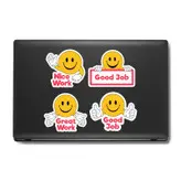 استیکر لپ تاپ و موبایل بووم طرح ایموجی کد 1029 مدل good job مجموعه 4 عددی