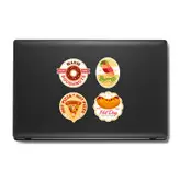 استیکر لپ تاپ و موبایل بووم طرح لیبل خوراکی مدل Food کد MD12 مجموعه 4 عددی