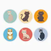 استیکر لپ تاپ و موبایل بووم طرح حیوانات مدل Mascot کد MM140 مجموعه 6 عددی