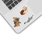 استیکر لپ تاپ و موبایل بووم طرح حیوانات کد 93 مدل juju مجموعه 5 عددی