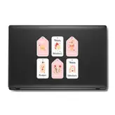 استیکر لپ تاپ و موبایل بووم طرح نشان مدل Good Day کد MD2 مجموعه 6 عددی