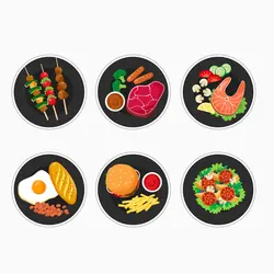 استیکر لپ تاپ و موبایل بووم طرح کباب سیخی کد MM123 مجموعه 6 عددی