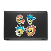 استیکر لپ تاپ و موبایل بووم طرح اسکلت کد MR68 مجموعه 4 عددی