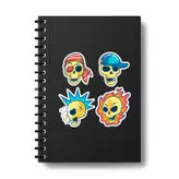 استیکر لپ تاپ و موبایل بووم طرح اسکلت کد MR68 مجموعه 4 عددی