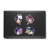 استیکر لپ تاپ و موبایل بووم طرح ژاپنی مدل نقاب کد MM50 مجموعه 4 عددی