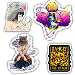 استیکر لپ تاپ و موبایل گوفی طرح انیمه شیطان کش مدل Inuske 1 مجموعه 4 عددی