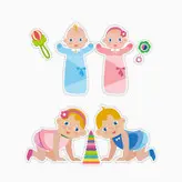 استیکر لپ تاپ و موبایل بووم طرح نوزاد کد MR187 مجموعه 4 عددی