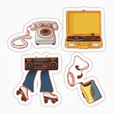 استیکر لپ تاپ و موبایل بووم طرح موود قدیمی کد MA10 مجموعه 4 عددی