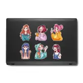 استیکر لپ تاپ و موبایل بووم طرح دخترونه مدل Mood کد MM62 مجموعه 6 عددی