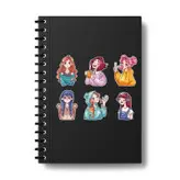 استیکر لپ تاپ و موبایل بووم طرح دخترونه مدل Mood کد MM62 مجموعه 6 عددی