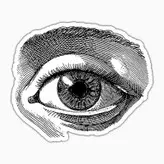 استیکر لپ تاپ و موبایل بووم طرح چشم مدل Vintage Art کد PS22