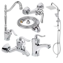 ست شیرآلات 6 تکه مدل قاجاری کروم با علم یونیورست