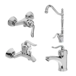 ست شیرآلات 4 تکه مدل قاجاری کروم