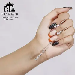 نیم ست نقره زنانه طرح تنیسی مدل طلا سفید کد 16412