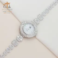 سات نقره زنانه با نگین باگت اتریشی برند جیتیا کد 19156