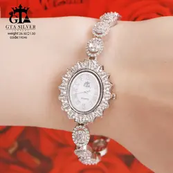 ساعت نقره اصل زنانه مدل امرالد بیضی عیار 925 کد 19246