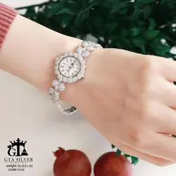 ساعت نقره زنانه 925 مارک جیتیا موتور ژاپنی اصل کد 19238