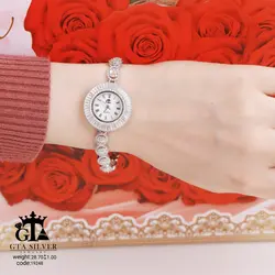 ساعت نقره امرالد بسیار مجلل و درخشان عیار 925 کد 19248