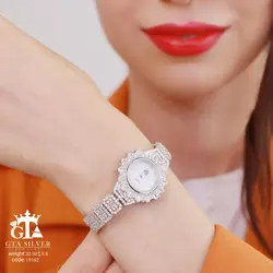 ساعت امرالدکات نقره عیار 925 با روکش طلا سفید کد 19162