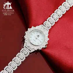 ساعت امرالدکات نقره عیار 925 با روکش طلا سفید کد 19162