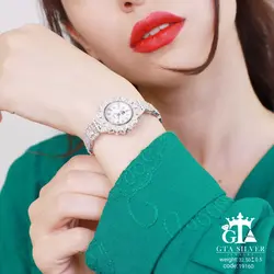 ساعت نقره امرالدکات درشت زنانه ساخت شرکت GTA کد 19160