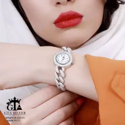 ساعت نقره زنانه ساخت تبریز برند GTA SILVER کارتیر کد 19171