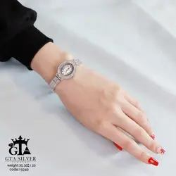 ساعت نقره زنانه قالب و طرح تایلندی روکش طلا کد 19249