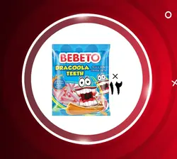 پاستیل مدل دندان دراکولا 12 عددی ببتو Bebeto