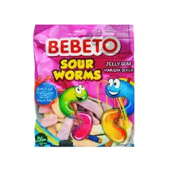 پاستیل ترش مدل کرمی 80 گرمی ببتو Bebeto