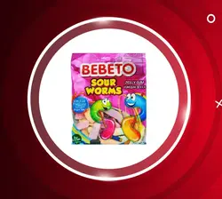 پاستیل ترش مدل کرمی 80 گرمی ببتو Bebeto